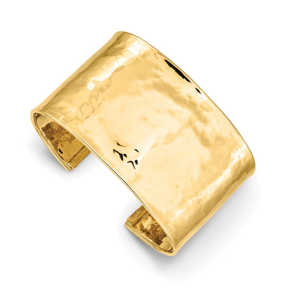 14k 37mm Hammered Polished Bangle 14 kt Yellow Gold