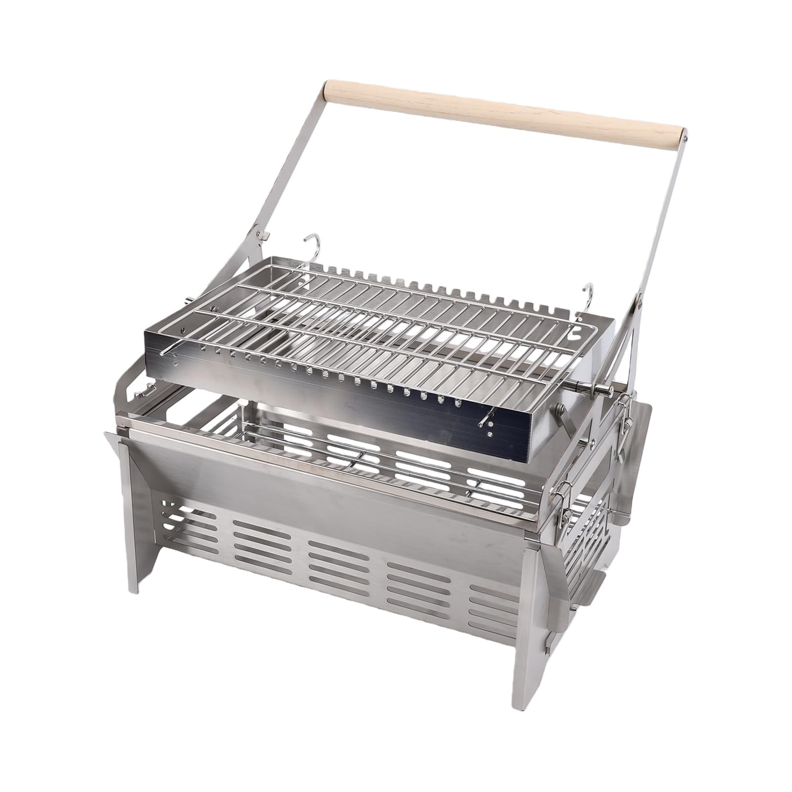 SUNGOOYUE Parrilla Giratoria de Carbón, Barbacoa Giratoria para Asar,