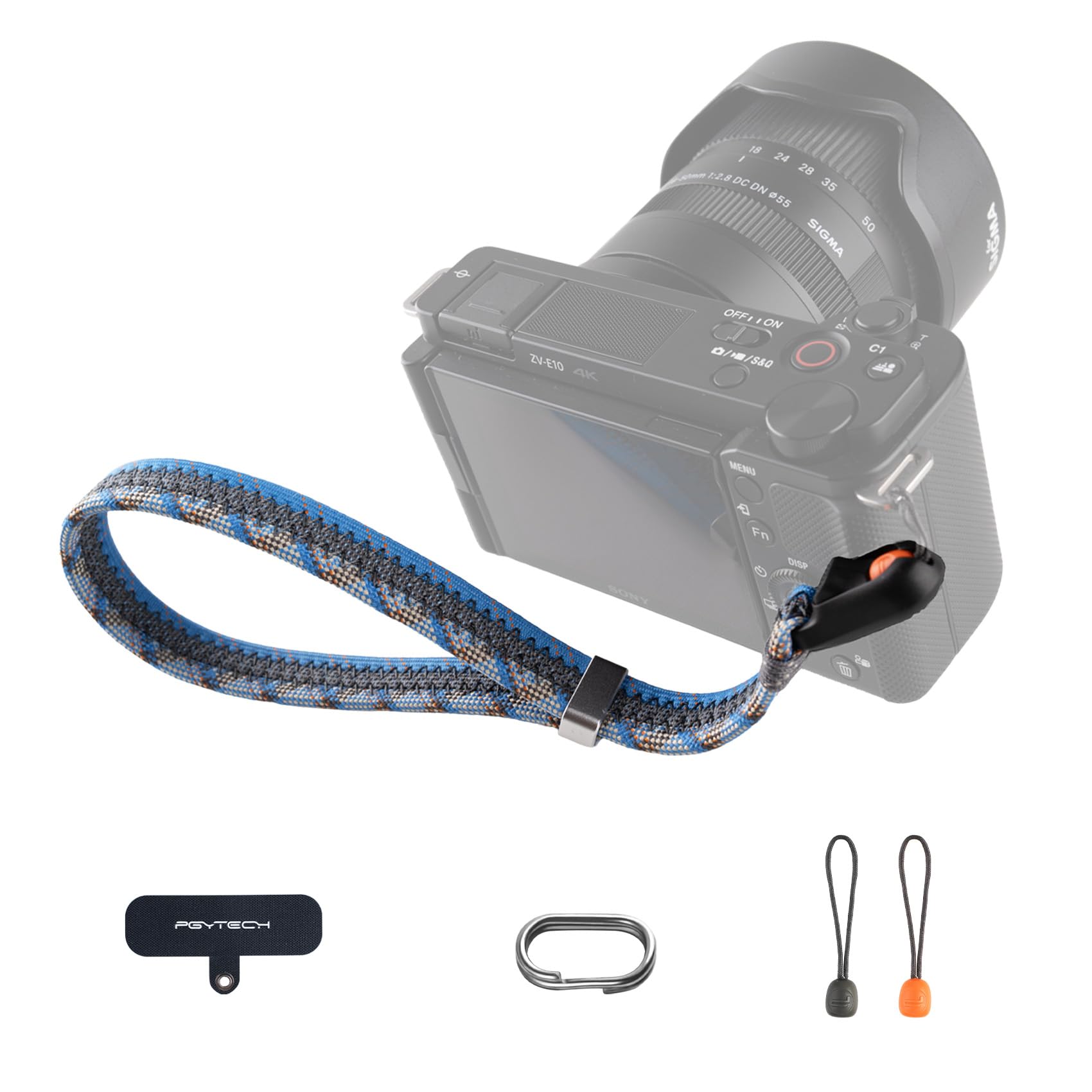 PGYTECH Cinturino da polso sottile per fotocamera, regolabile, a sgancio rapido, compatibile con fotocamere istantanee compatte mirrorless, cinghia da polso per fotocamera per smartphone Sony/Canon