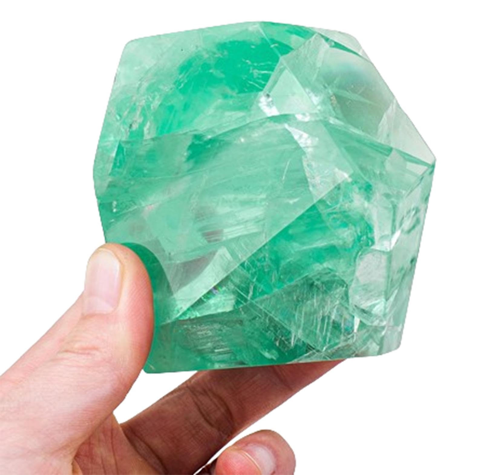QWZTAEOZA Raw Crystals Geometric Shapes Green Fluorite Stones Caved Gemstone Crystal Quartz Figurines for Decor Gifts Tumbling Cabbing,400-500g