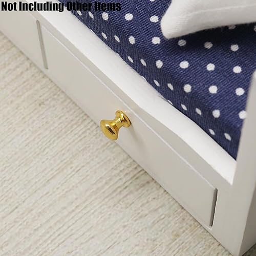 Miniatura 6 de Odoria Pomo de gabinete en miniatura de 16, tiradores de cajón, 8 pomos en miniatura, accesorios de decoración de casa de muñecas, accesorio para