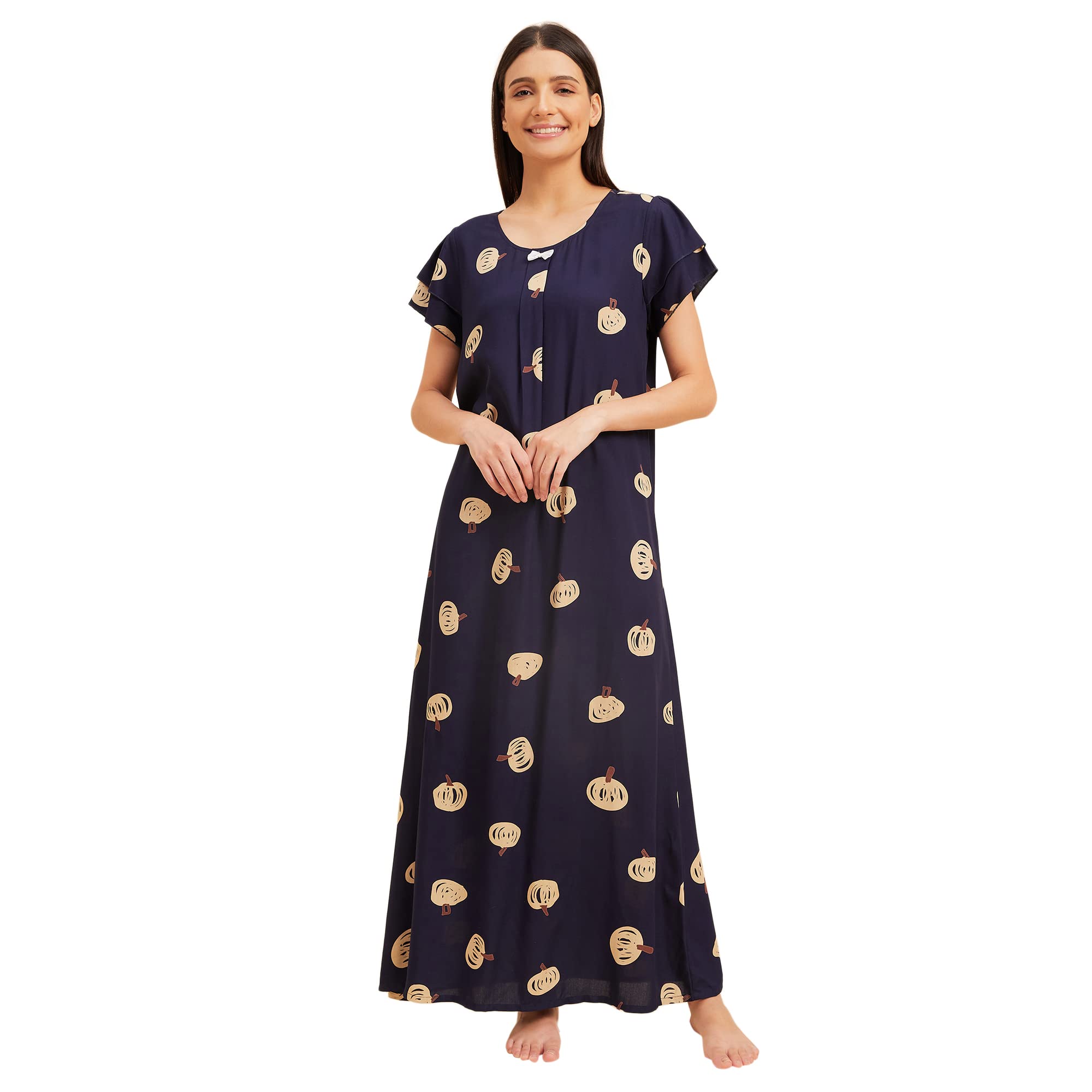 sweet dreams Women's Rayon Above The Knee Casual Regular Nightgown-picture-23