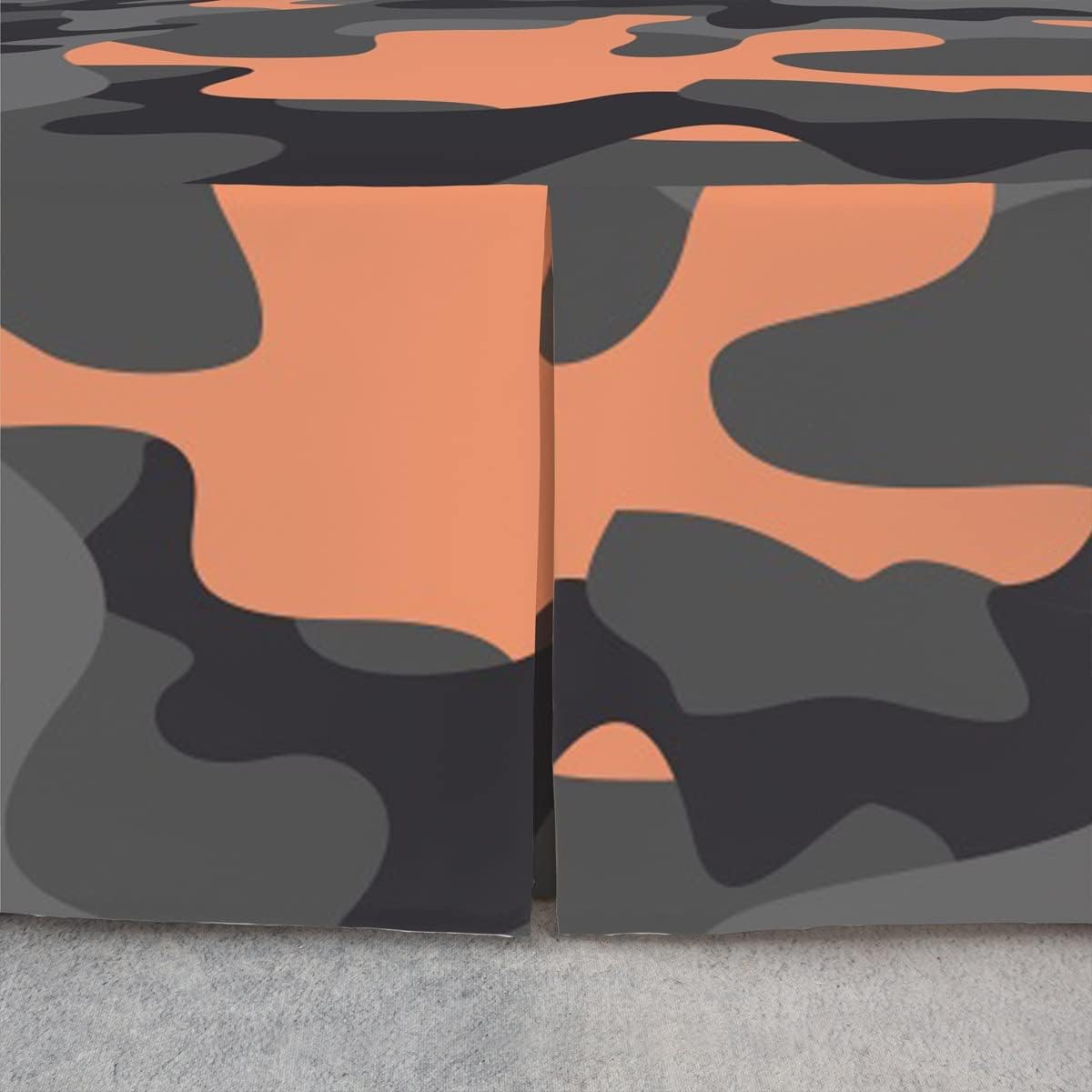 Army Camouflage Bed Skirt Teens Camo Bedding Bed Skirts for Kids Boys Girls Room Colorful Pattern Dust Ruffle Pleated Bedskirt Fitted Sheet Decor Orange Black Grey Bedroom Collection Queen Size