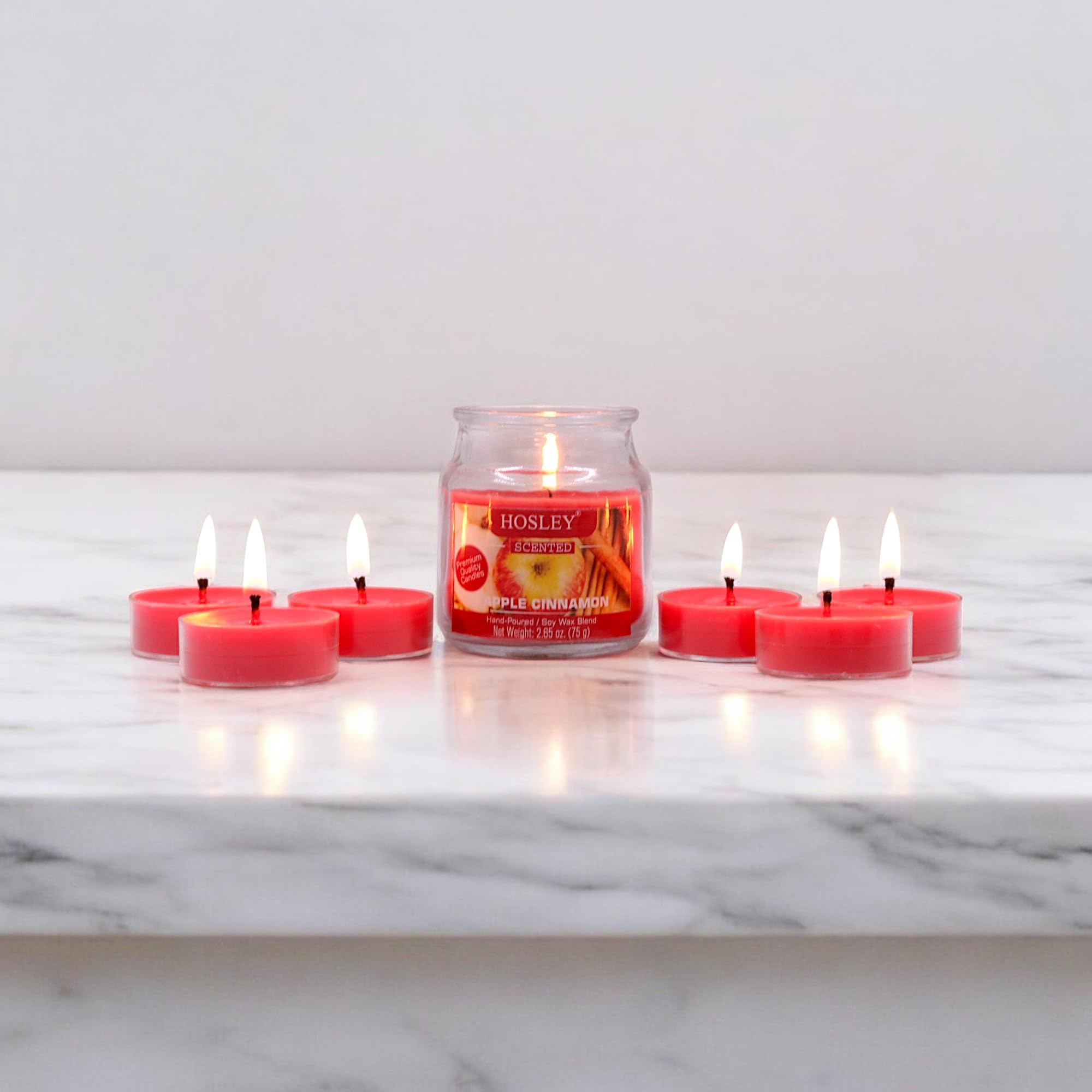 HOSLEY Combo of Apple Cinnamon Fragrance Jar Candle with Scented Tealights|Perfect for Home Decor Lighting Gifting|Pack of 1 Jar Candle 2.65 Oz Wax with Pack of 6 Tealights (B00WZ53QV8) Amazon Price History, Amazon Price Tracker