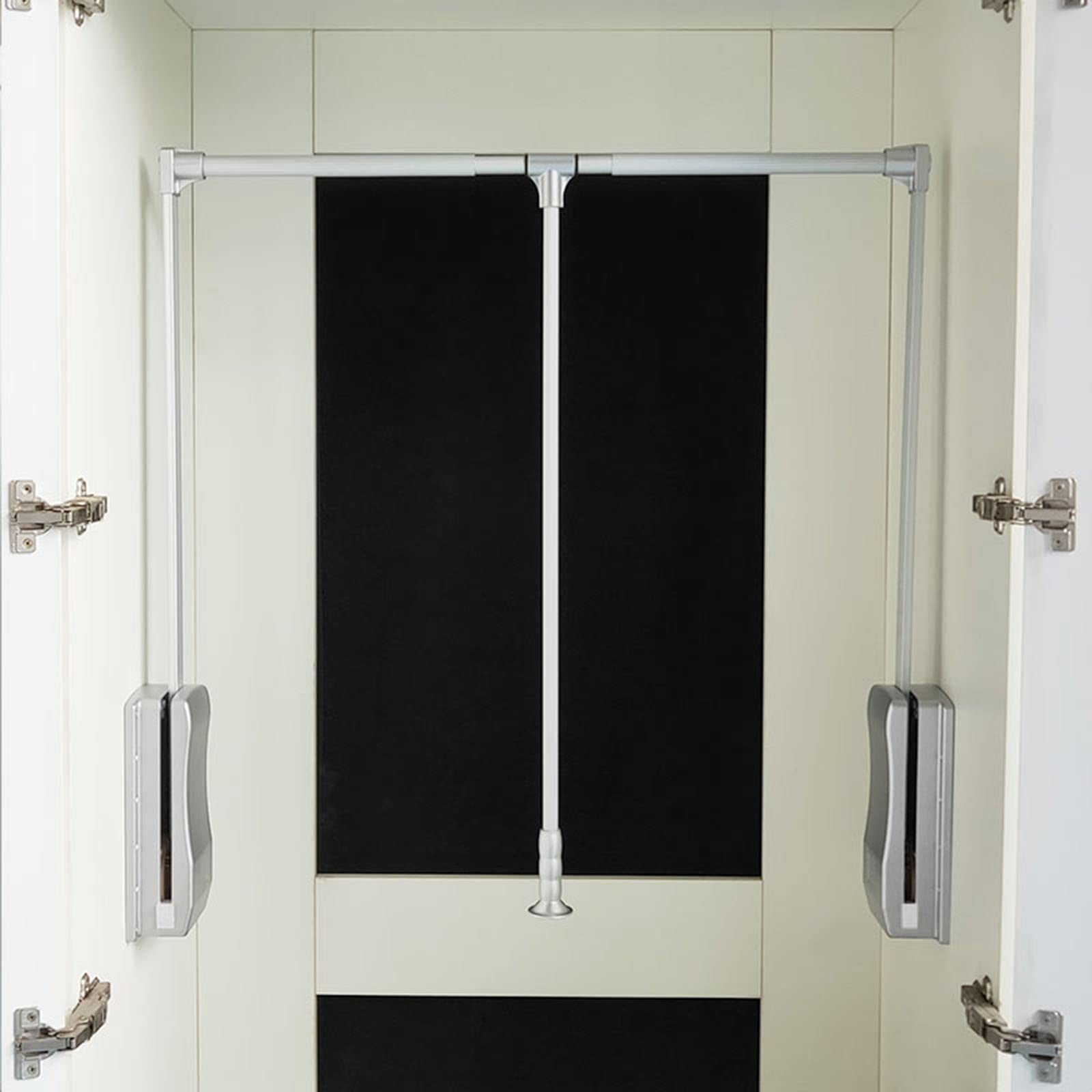 AYCDL Pull Down Closet Rod,Adjustable Pull Down Closet Rod - Hydraulice Rack for Clothes, Space-Saving System for Bedrooms & Checkrooms, Supports 20KG, Width 450-600m,830-1150mm