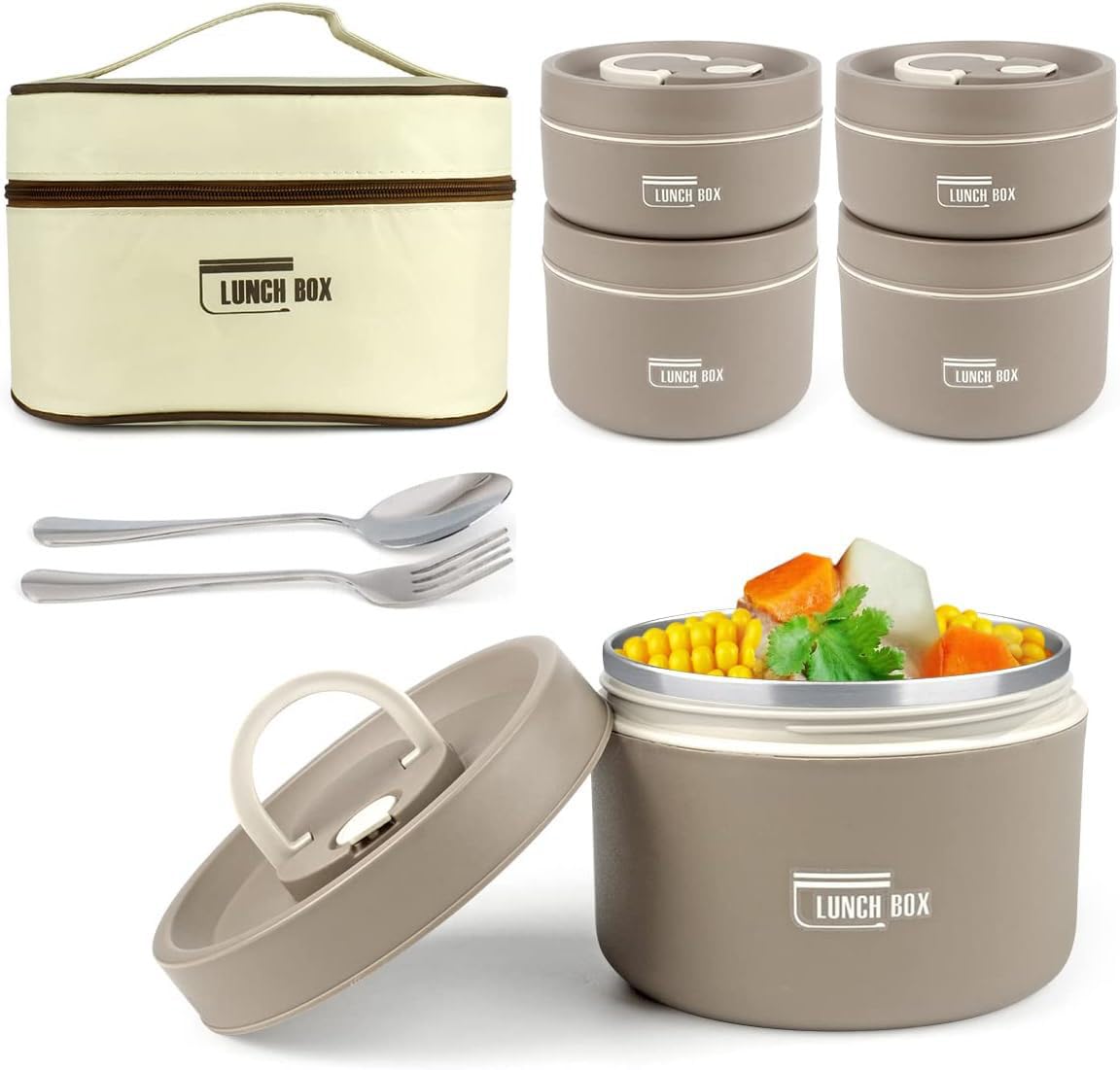 Stainless Steel Bento Box Adult Lunch Box,Bento Box Adult Lunch Box with Lunch Bag,Microwave Safe Thermal Bento Lunch Container For Adults Kids,Salad Lunch Containers,Set of 4 Bento Lunch Boxes