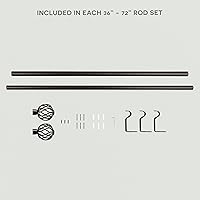 Vista 6 de Exclusive Home Ogee - Juego de cortinero de 1 pulgada y remates a juego, bronce mate, ajustable de 36 a 72 pulgadas