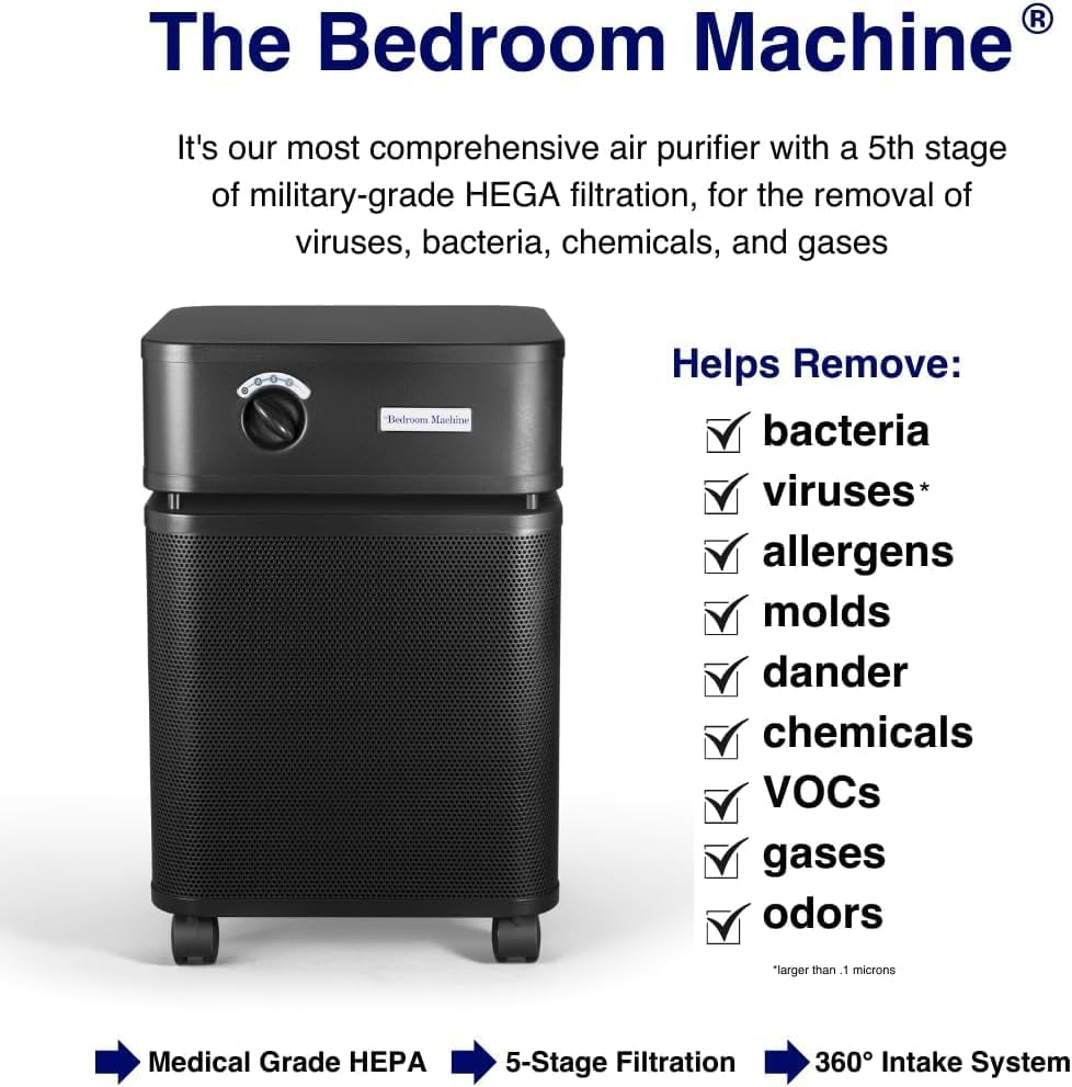 Miniatura 3 de Austin Air Bedroom Machine - Purificador de aire, Acero, Azul Midnight, Estándar