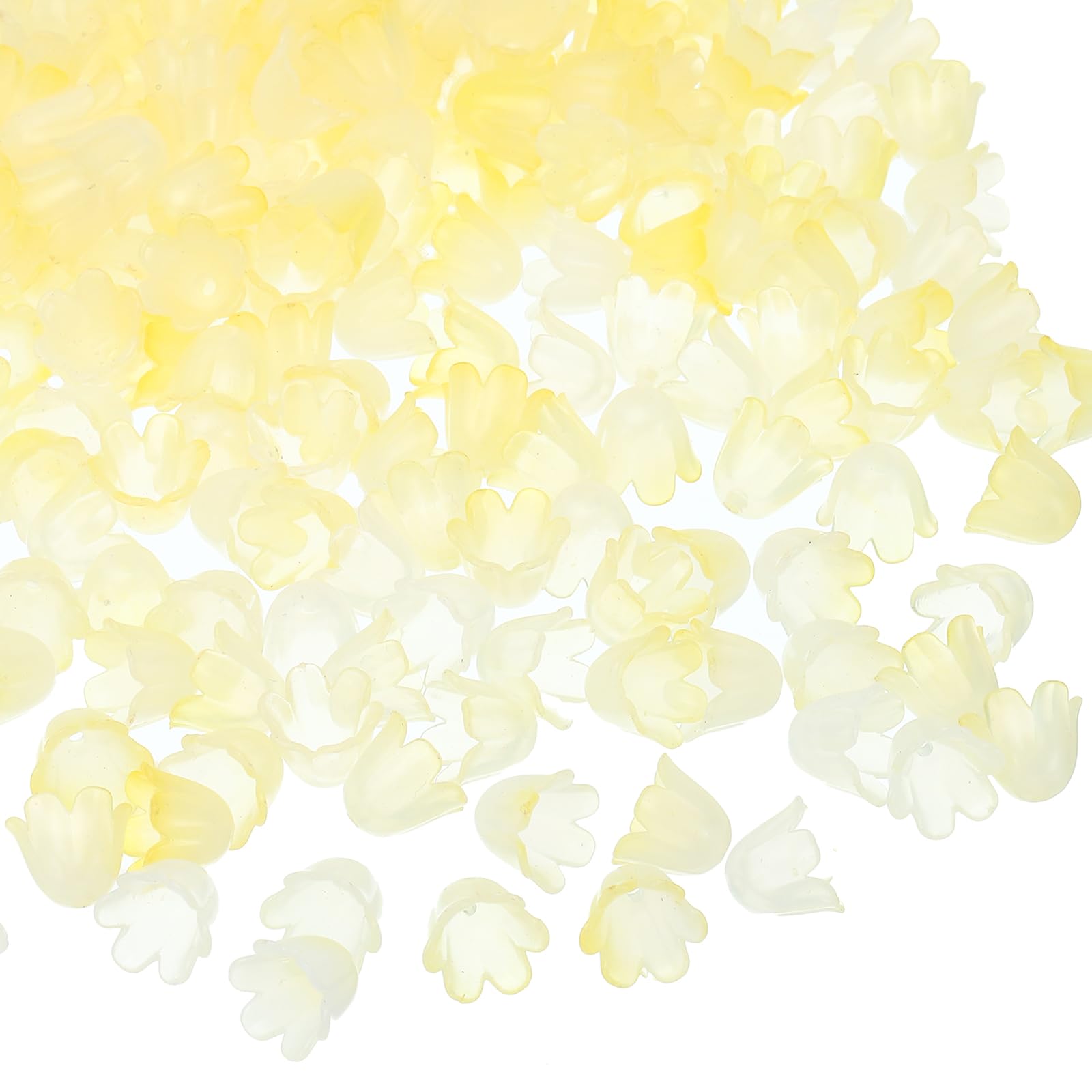 PATIKIL 0.3x0.4 Frosted Flower Beads, 300Pcs Acrylic Flower Bead Caps for Bracelets Earrings, Necklaces