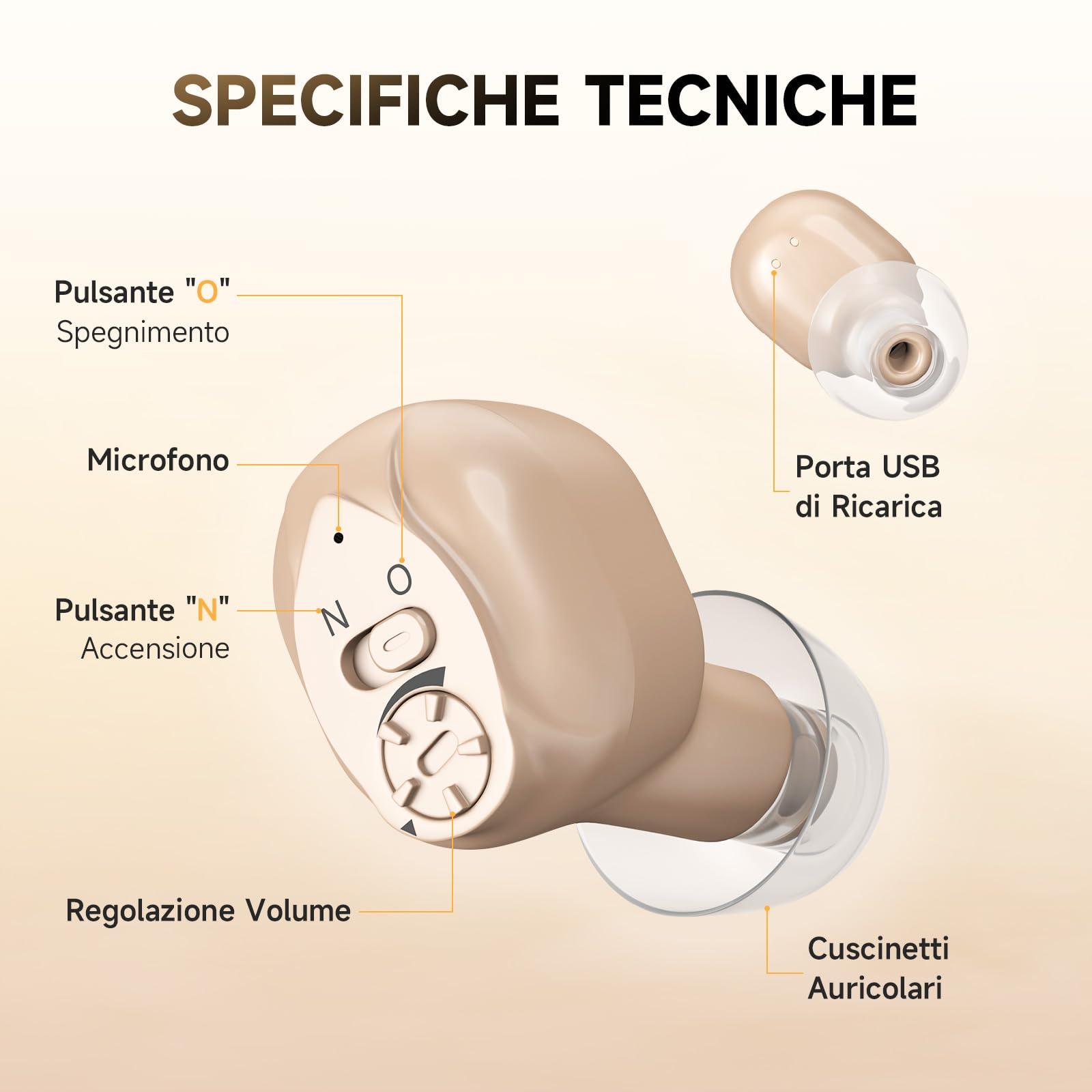 Britzgo Nuovo dispositivo di cancellazione del rumore Compatto e portatile con custodia di ricarica (Beige)