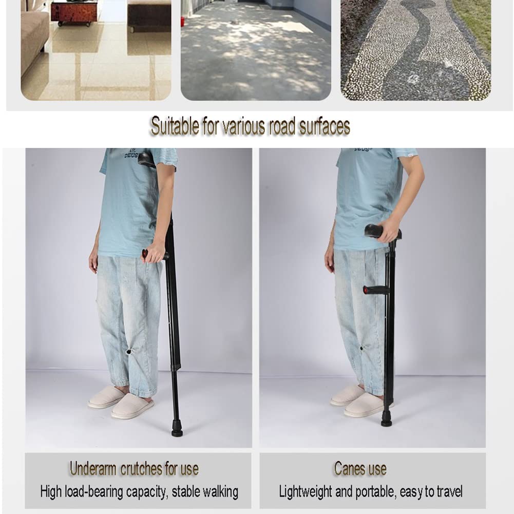Dorosłych Kule Ortopedyczna, Lekka Regulowana Laska, Przed Otarciami, Zastosowanie Wysokość: 140-185cm (Size : 1 Pair)