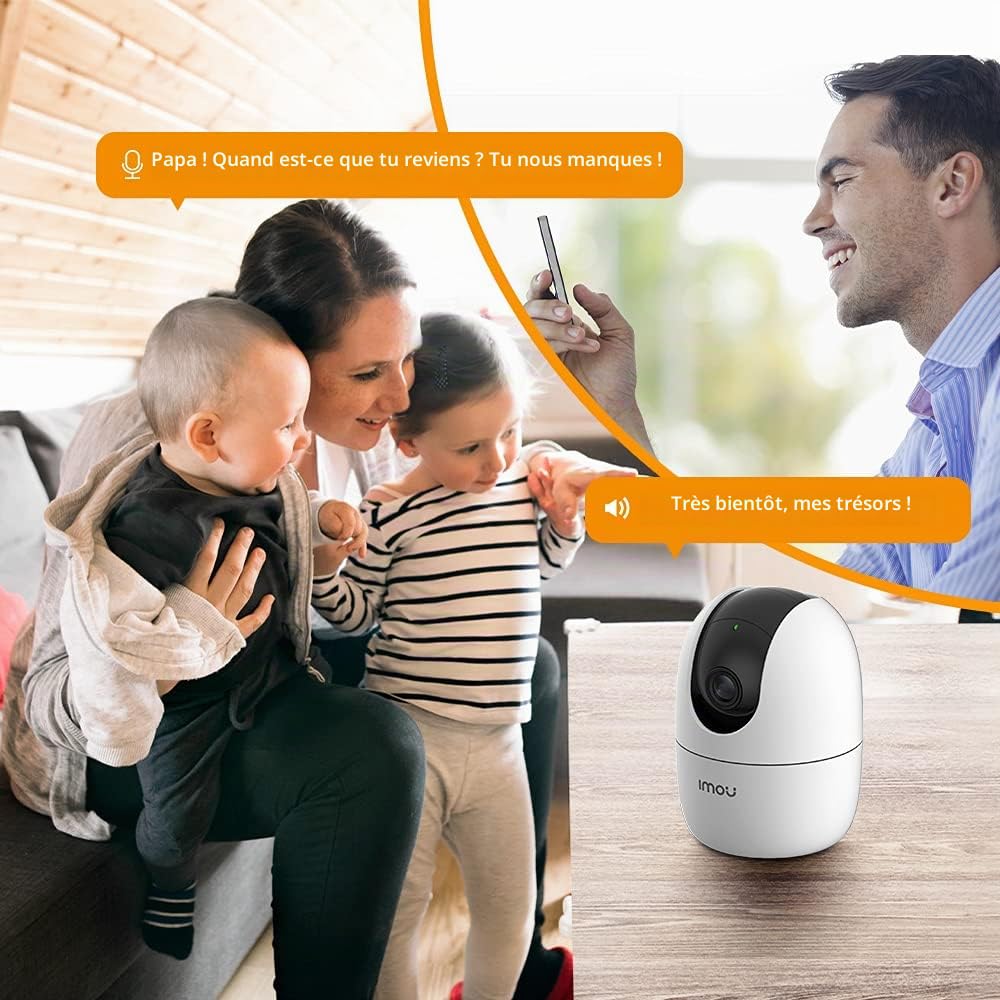 Imou Ranger 2 5MP (IPC-K2EN-5H2W) - Caméra dôme WiFi motorisée de 5 MP dispose d'une IA, d'un suivi automatique, d'un audio bidirectionnel, d'une sirène, d'un microphone, d'un infrarouge de 10 m, d'un