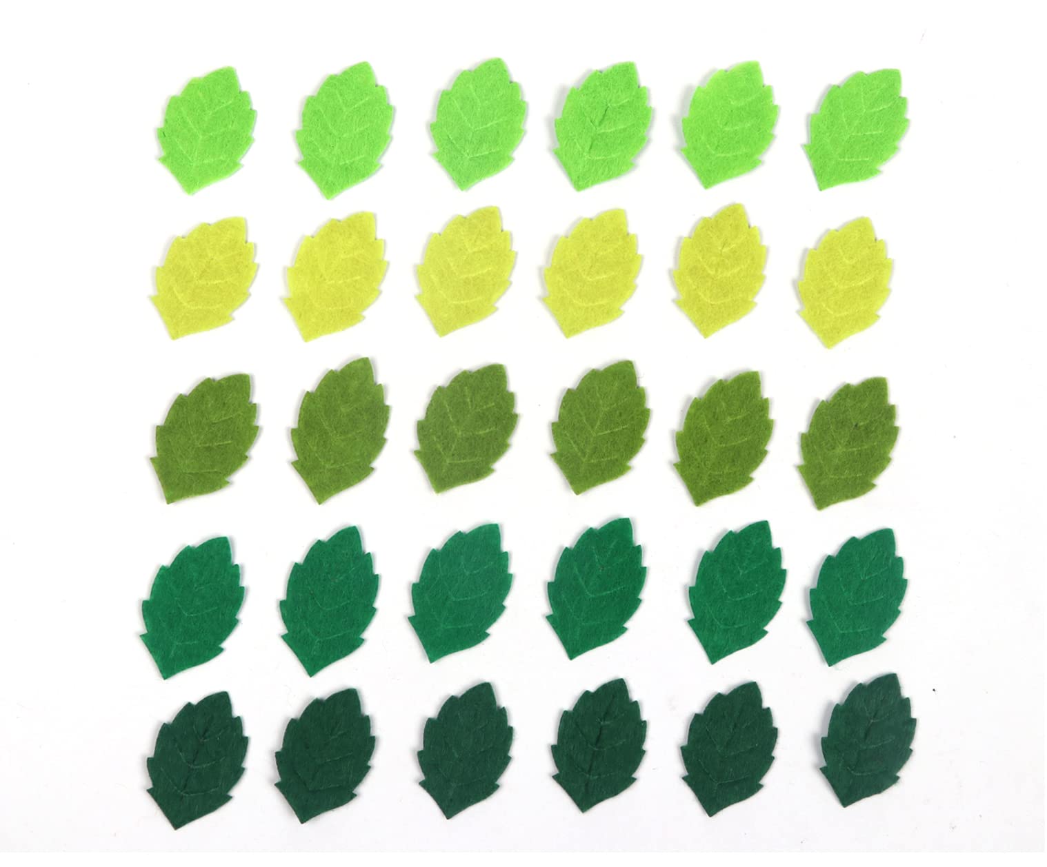 YYCRAFT Pack of 200PCS Felt Lime Green Leaf St. Patrick's Day Appliques Craft,5 Colors