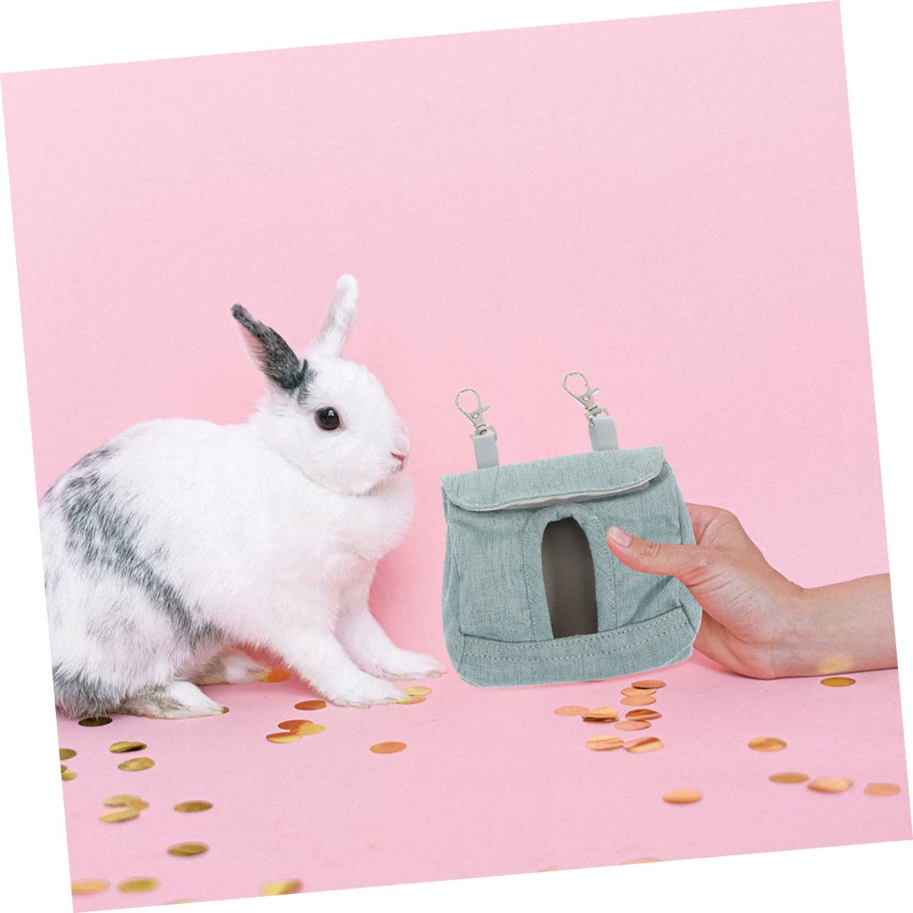 FRCOLOR 8piezas Bolsas De Alimentación Para Conejos y Roedores Soportes Colgantes De Comida Para Pequeñas Mascotas Para Hámsteres y Cobayas Diseño y Ligero Para Cuidado De Mascotas