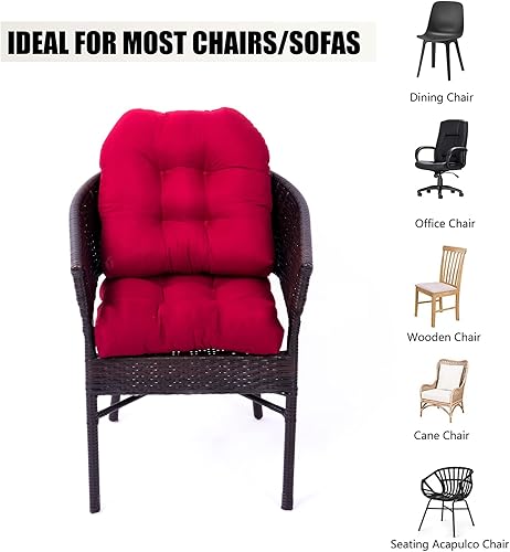 Miniatura 6 de Paquete de 2 cojines para sillas de exterior, 18.9 x 18.9 pulgadas, cojines de exterior para muebles de patio, cojín de silla mecedora, cojines de