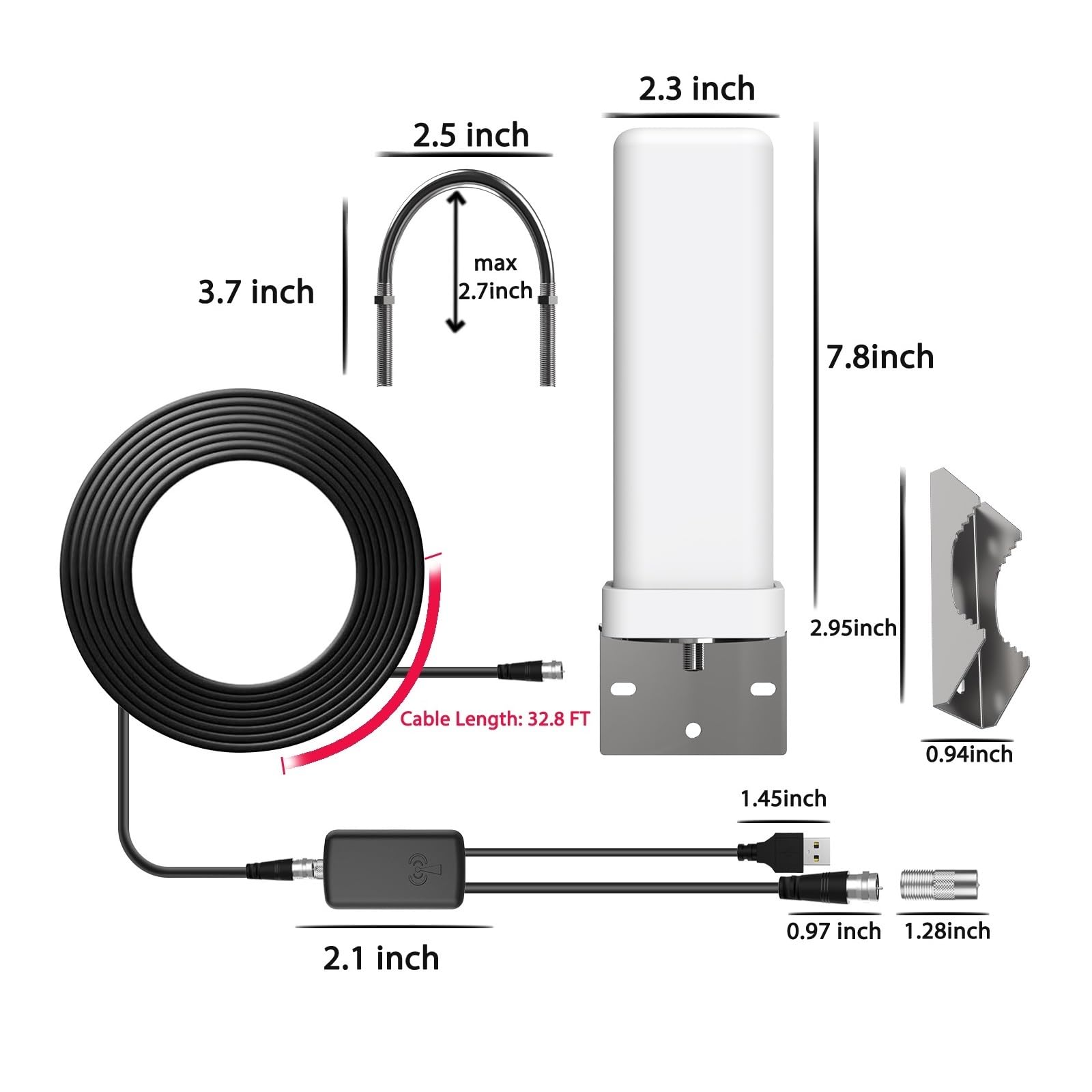 Antenna TV Esterna Da 6000 Miglia, Amplificatore Di Segnale For Digitale HDTV 4K, 35 DBi Copertura più ampia