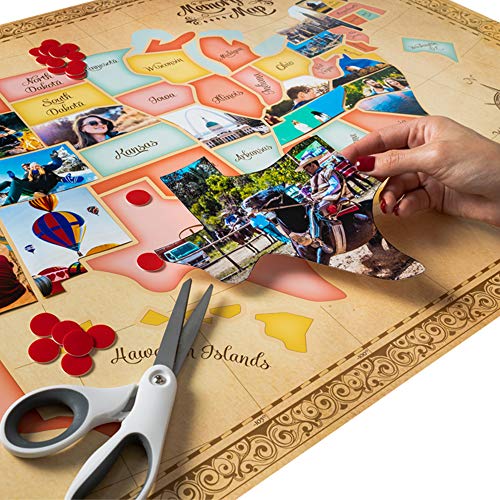 Us Photo Map – 24 X 36 Inch United States Travel Memory Map – Personalize With Photos Of The States You've Been To - Includes Cutting Stencils And Photo Cropping Website Access #TOP2