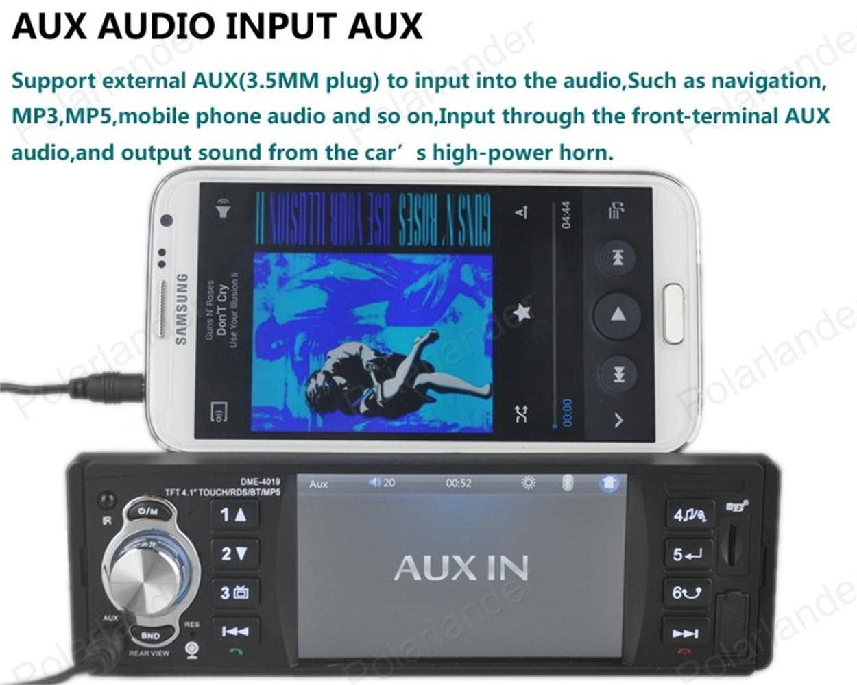 4.1 cal 1 Din Radio samochodowe Audio Stereo 1Din RDS USB Radio AUX FM Stacja zdalnego sterowania
