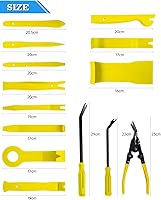 Vista 3 de Poraxy - Kit de 19 piezas de herramientas de extracción para panel y puertas de automóvil, herramienta de extracción de audio, alicates de clip