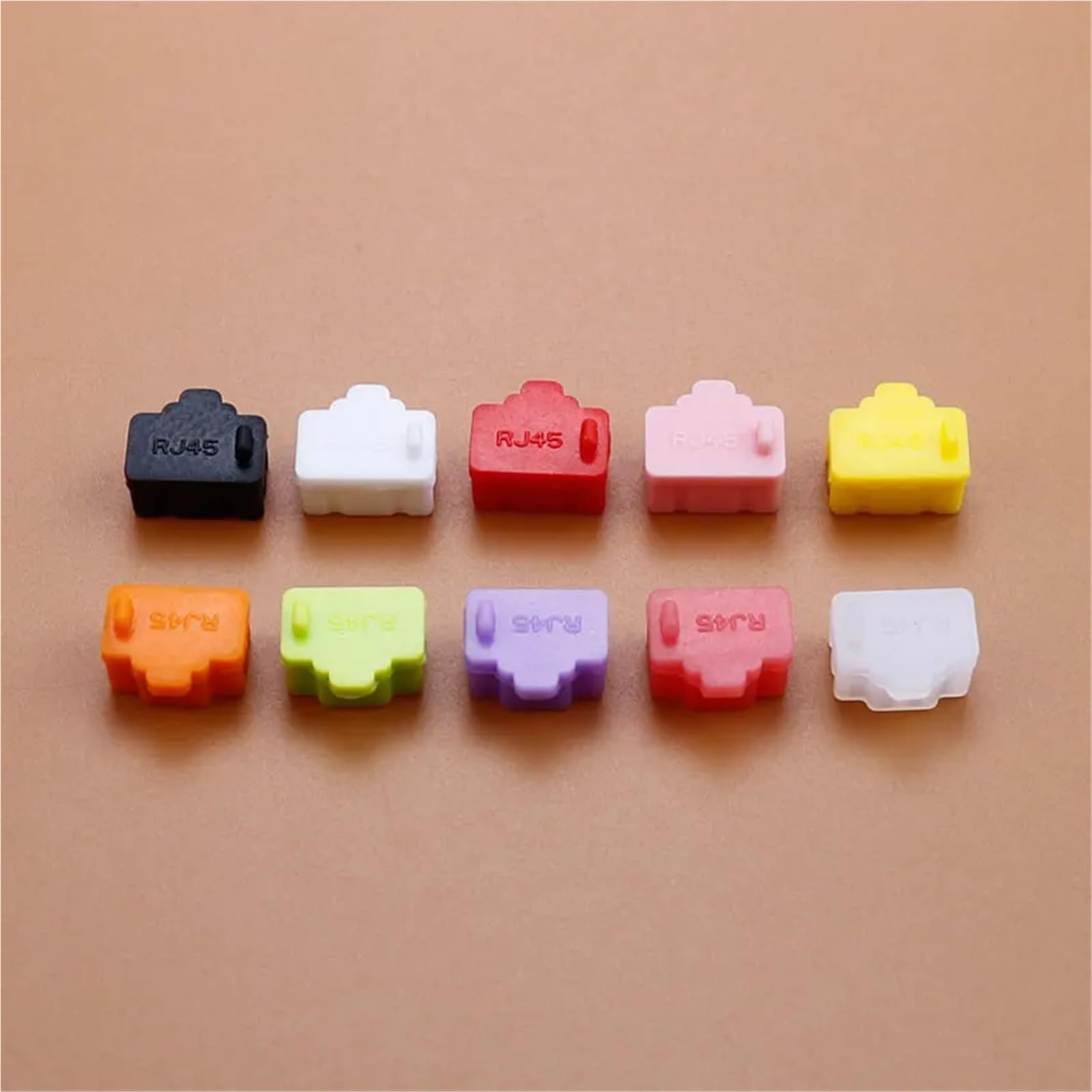 RJ45 Anti-Staub-Abdeckkappe, Ethernet-Hub-Port, RJ45, Anti-Staub-Abdeckkappe, Schutzstecker, Buchse, Silikon-Staubstecker für Hubs, Switches, Weiß, 100 Stück