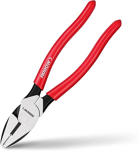 ARROW 8" High Leverage Linemans Pliers, Side Cutters, Linesman Pliers