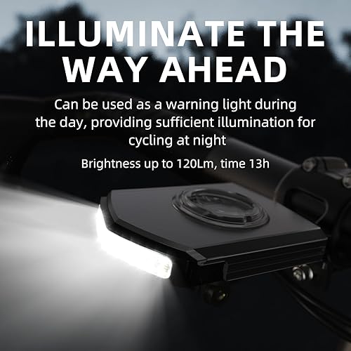 Miniatura 3 de Luz delantera para bicicleta, luz de seguridad para bicicleta compatible con computadoras Garmin para bicicleta, luz diurna de 5000 mAh, luz de gran