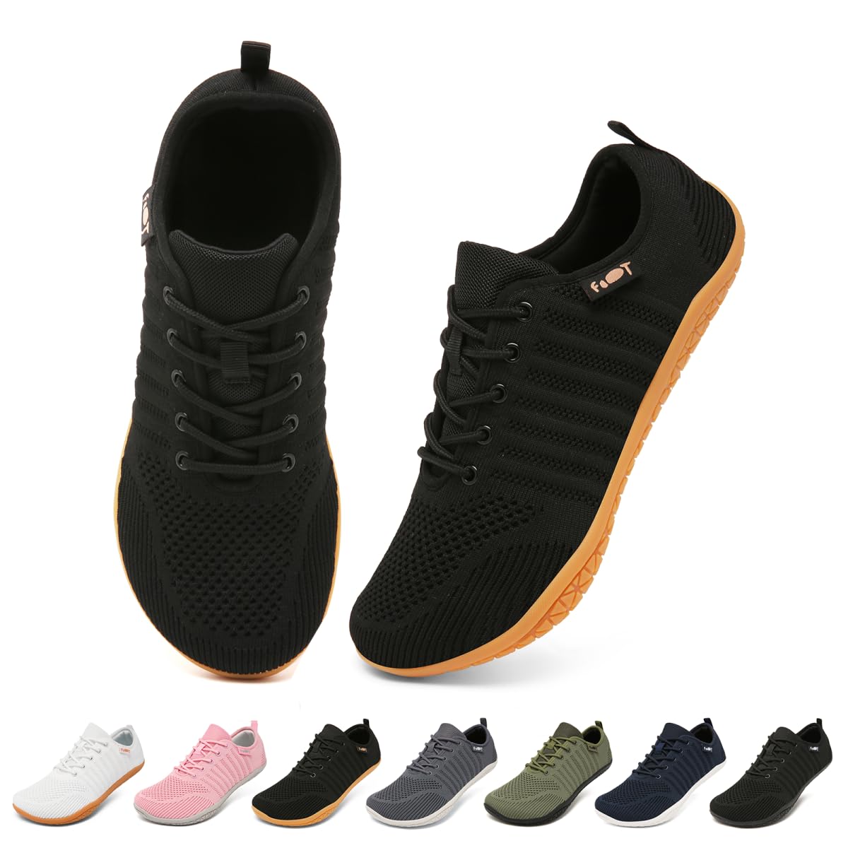 Geweo Barefoot Shoes Zapatillas Minimalistas Ancho Sneakers para Hombre y Mujer Upper Transpirable de Punto Zapatos para Correr Caminar Fitness Tallas 37-47