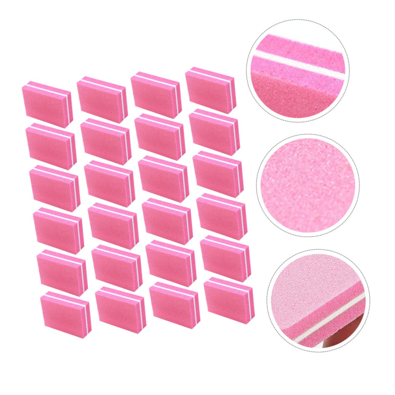 FRCOLOR 250piezas Limas De Uñas Esponja Para Pedicura Herramienta De Pulido y Moldeo De Uñas Práctico Para Manicura y Cuidado De Pies Diseño Portátil y Multi-funcional Color Rosa