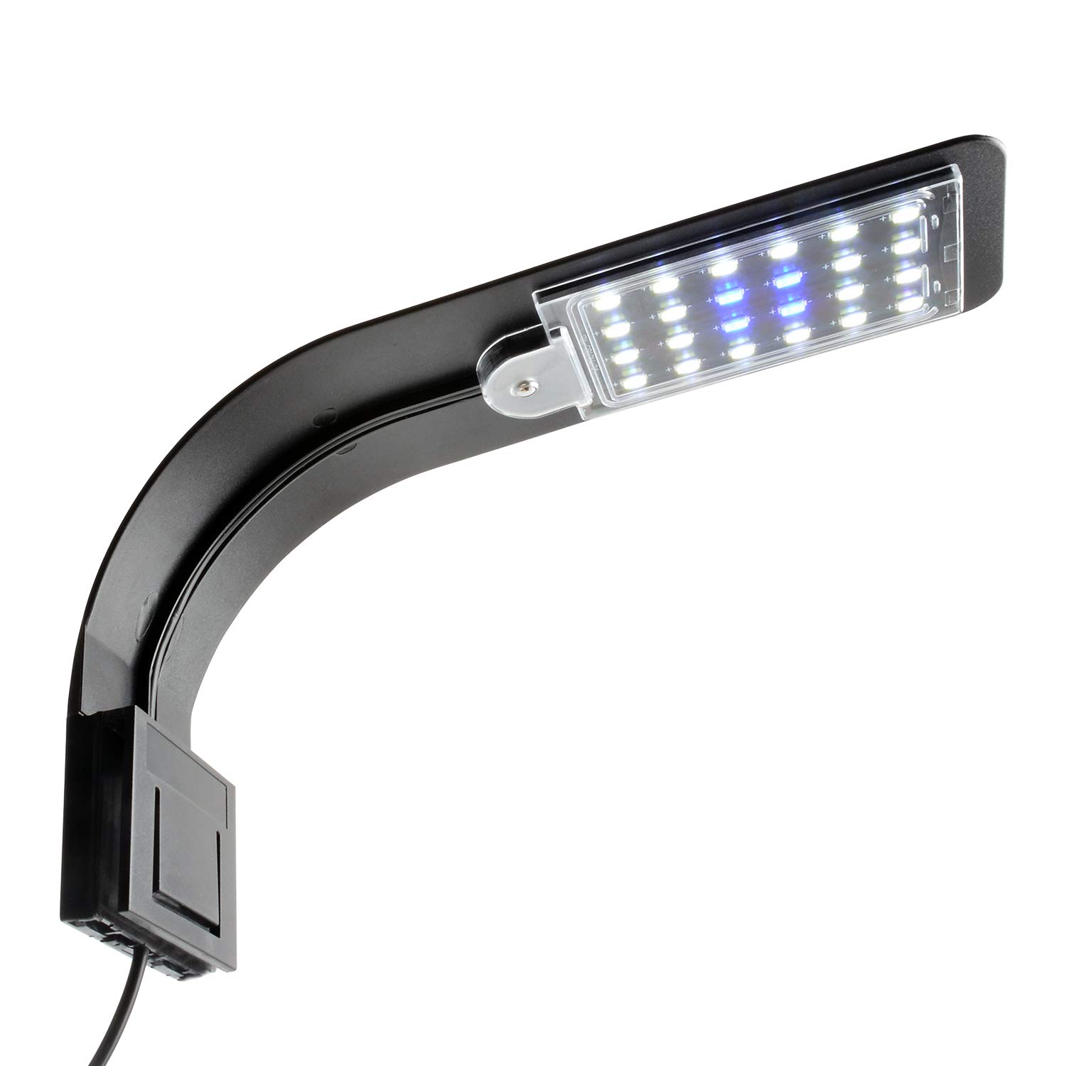 CJBIN Lampada LED Per Acquario - 24 LED Bianchi/Blu, 10W, Clip, Adattatore EU, Ultrasottile - Foto 3