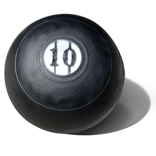 9 inch Diameter, 10 Pound, Black, Medicine Ball for Exercise, ACFT, Functional Fitness, Weight Training. Made in The USA.