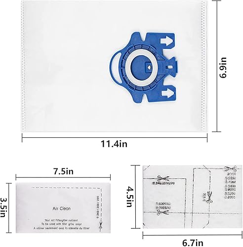 Miniatura 4 de Paquete de 10 bolsas AirClean de eficiencia 3D de repuesto para aspiradora Miele GN Bolsa de polvo para aspiradora Classic C1 completa C1C2C3 S227