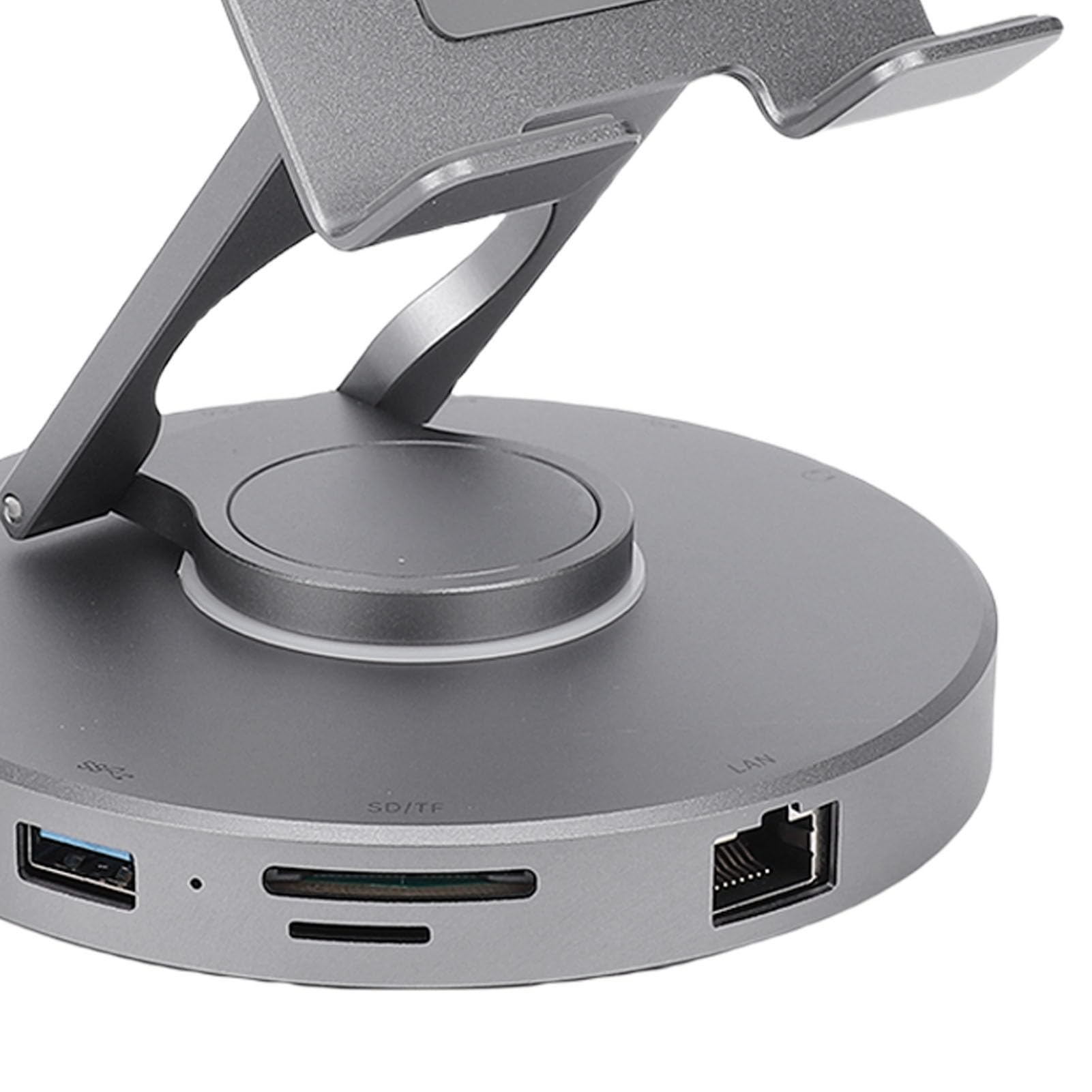 Cocoarm Supporto per Docking Station per Tablet Supporto per Tablet Regolabile in Lega di Alluminio con Hub USB C 10 in 1 Rotazione a 360 Gradi 4K 60Hz PD 100W per Steam Deck Switch 2