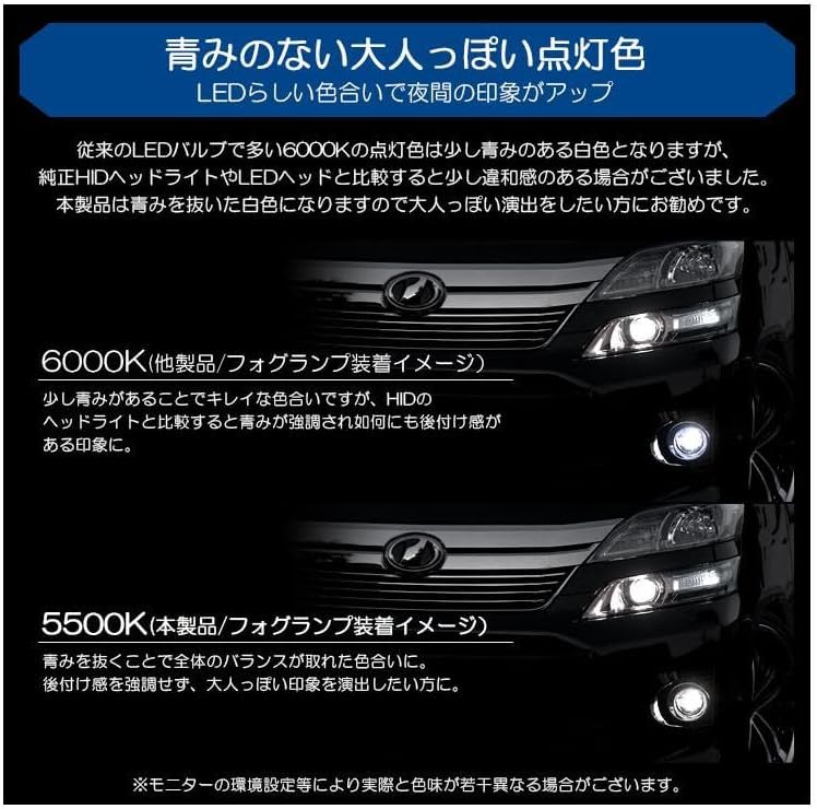 Amazon | 10系 前期/中期 アルテッツァ LED フォグランプ HB4/9006 75W