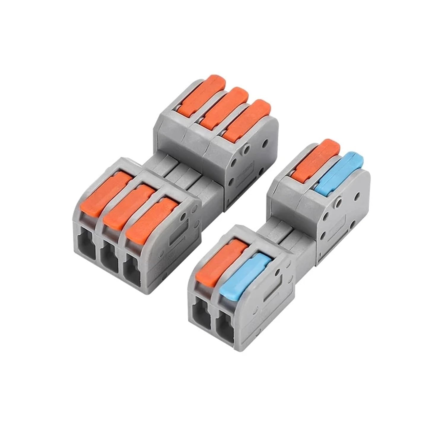 10PCS Docking Mini Quick Wire Connector Universal Compact Electrical Wiring Connectors Push-in Butt Conductor Terminal Block(DF2604D-6 Colour)