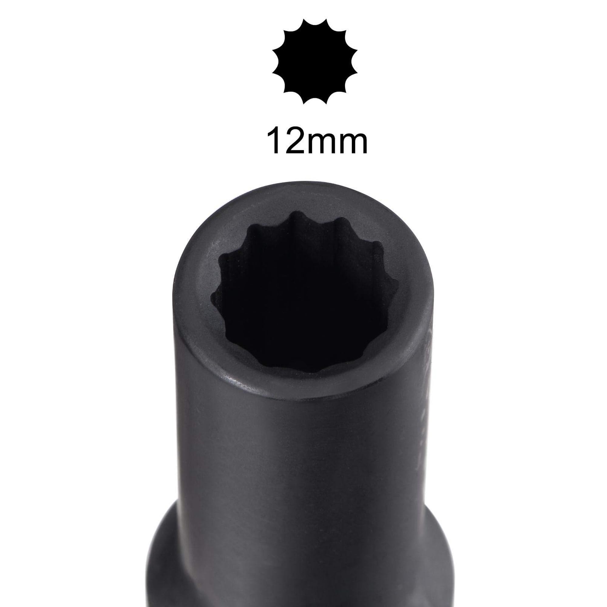 TA-VIGOR 12-Point Deep Impact Socket, 1/2-Inch Drive 12mm Metric Spindle Axle Nut Socket Driver Wrench - Image 3