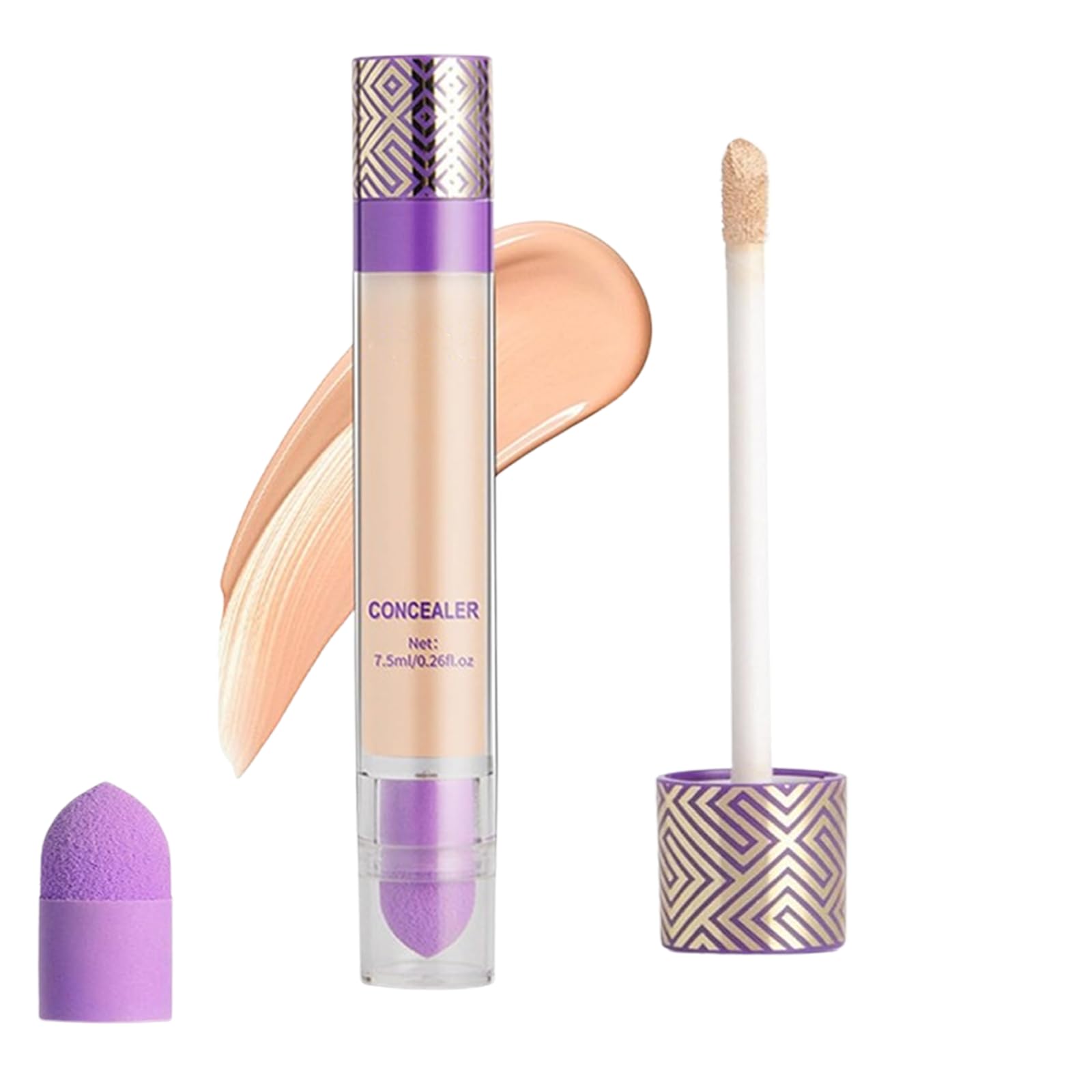 Coverage Concealer, Double-Sided Concealer with Brush,Lightweight, Long-Lasting, Waterproof, Foundation Concealers Stick (01#, 1)