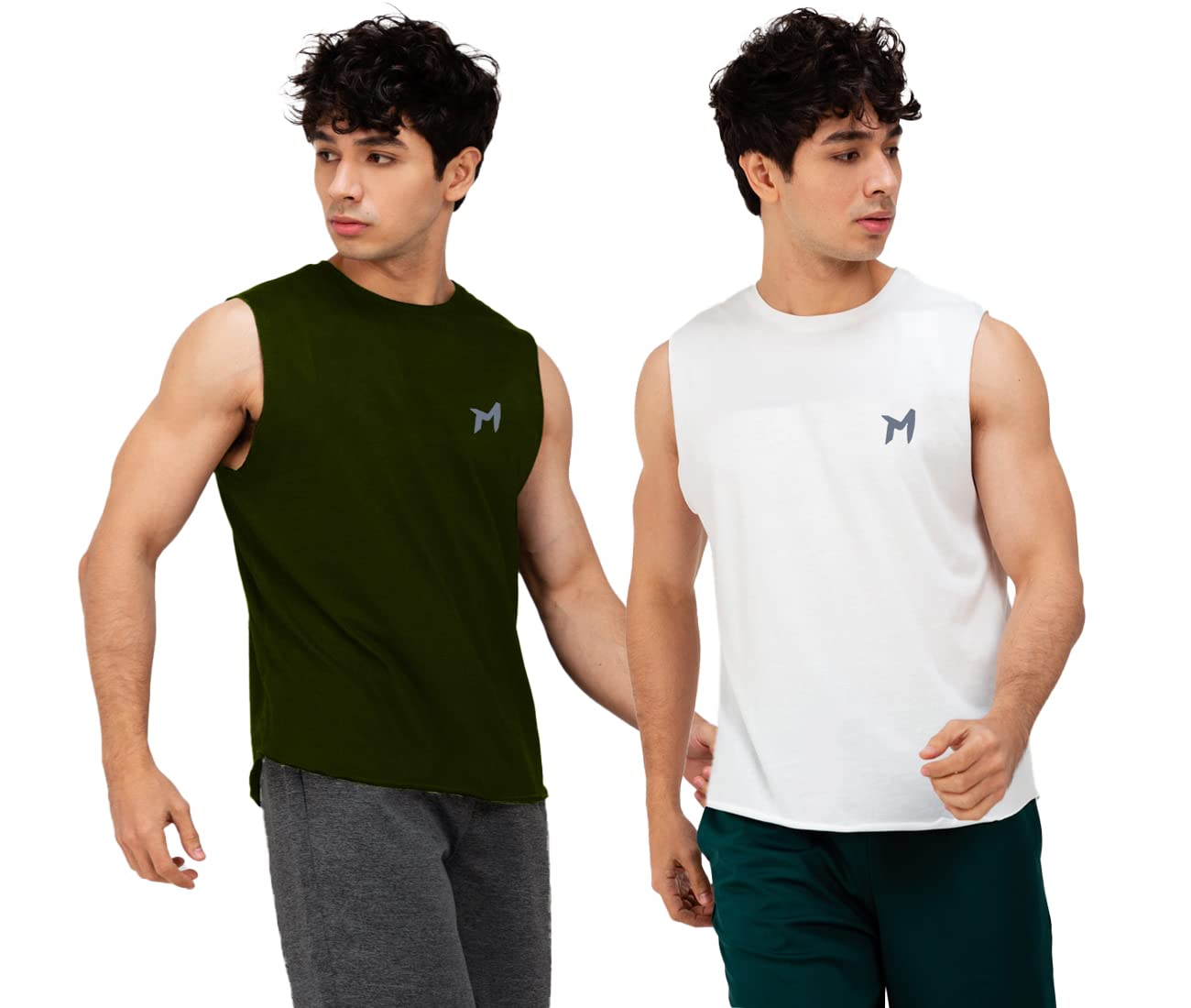 Solid Sleeveless Cotton Regular Fit Mens Stylish Top Tanks Vest T-Shirt (Combo Pack of 2)-picture-37