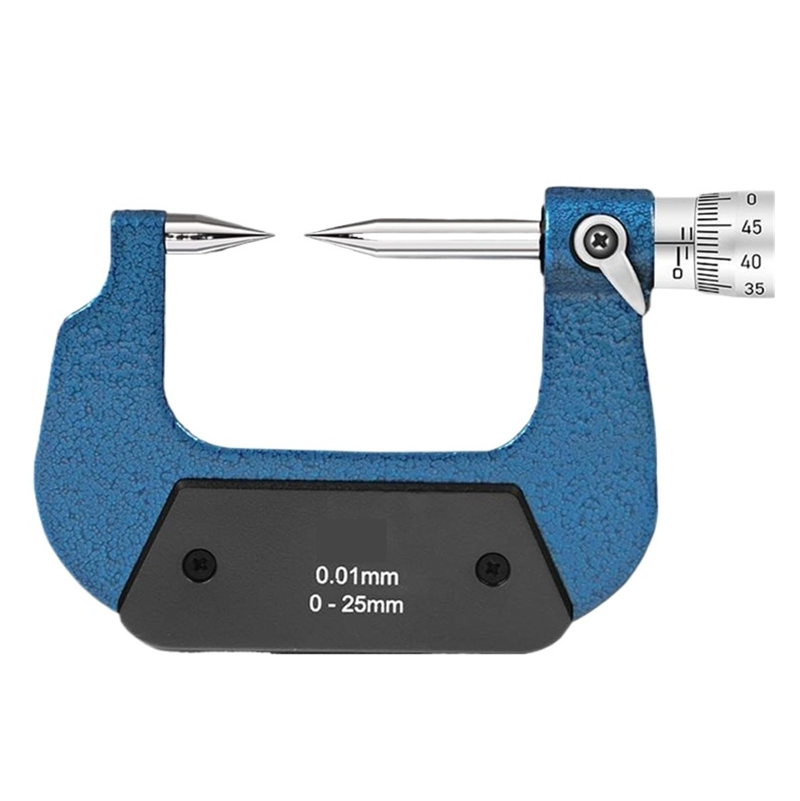 Micrómetro de tornillo mecánico de 0 a 25 mm, calibrador micrométrico, herramienta de medición Mide cualquier cosa(FLAT-POINTED TIP 60°)