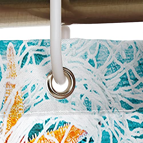Rideau de douche polyester 165x200cm bleu et blanc anti moisissure - 4