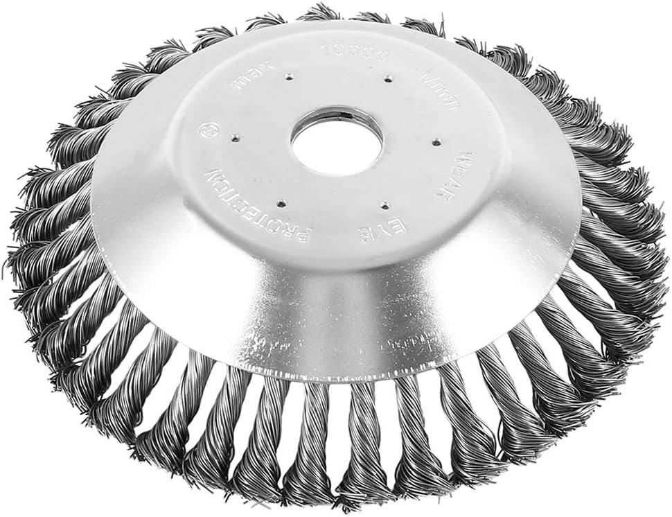 Knotted Wire Grass Trimmer Cutter Head 8'' Garden Weed Brush,Metal Lawn