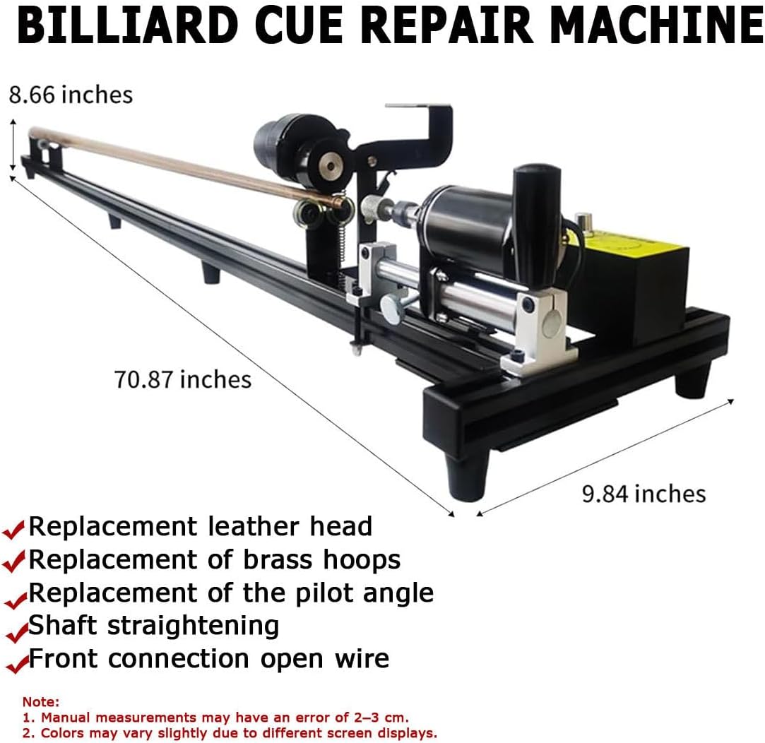 Cue Tip Shaper,Pool Cue Repair Kit,Pool Cue Lathe Machine,Cue Tip Repair Machine,Billiard Cue Shaper Tool,7 in 1 Billiard Cue Stick Repairer,Cue Shaft Cleaning & Maintenance