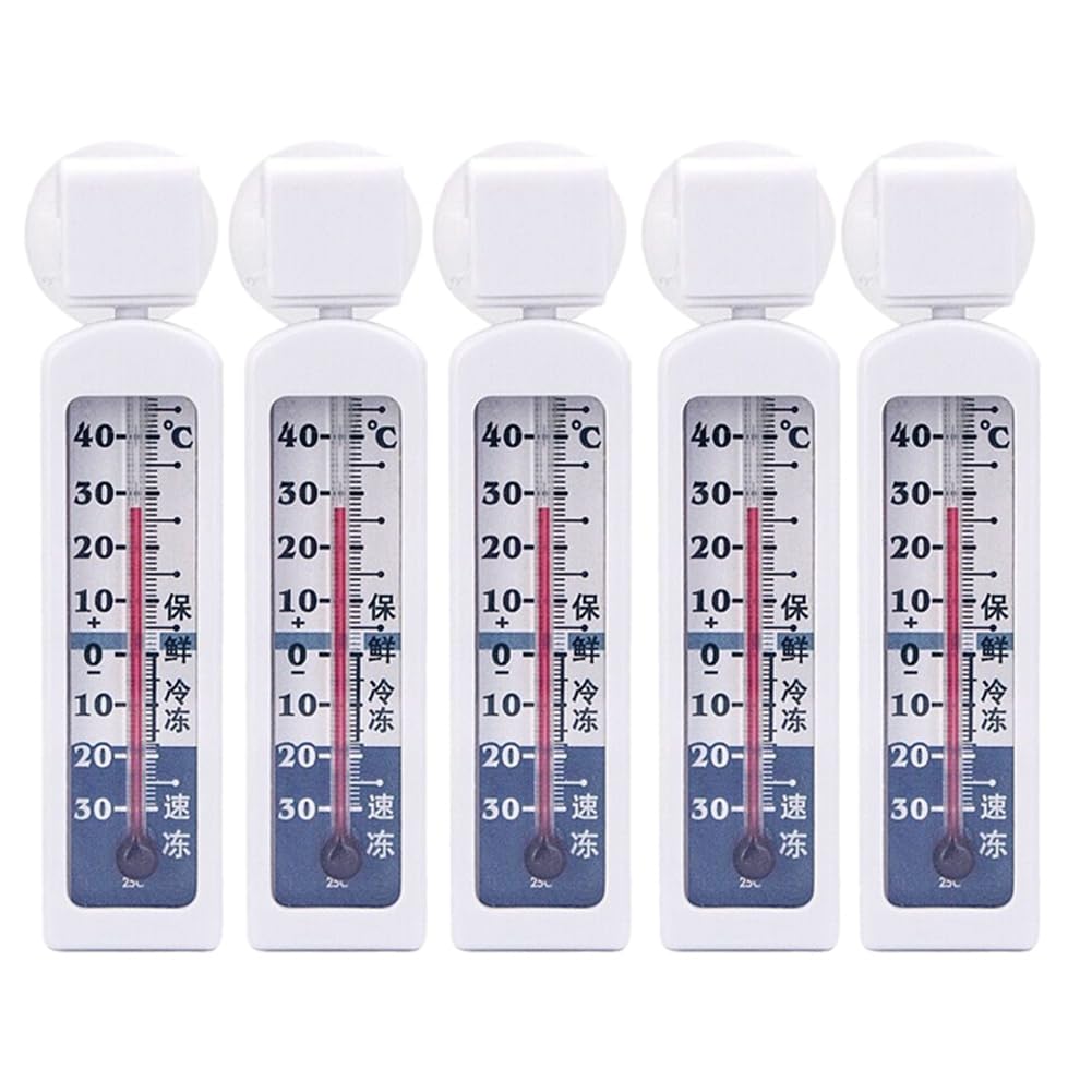 Osmond 5 Pack Refrigerator Line Freezer Thermometer Fridge Refrigeration Temperature Gauge Monitor Home Use -30℃-40℃