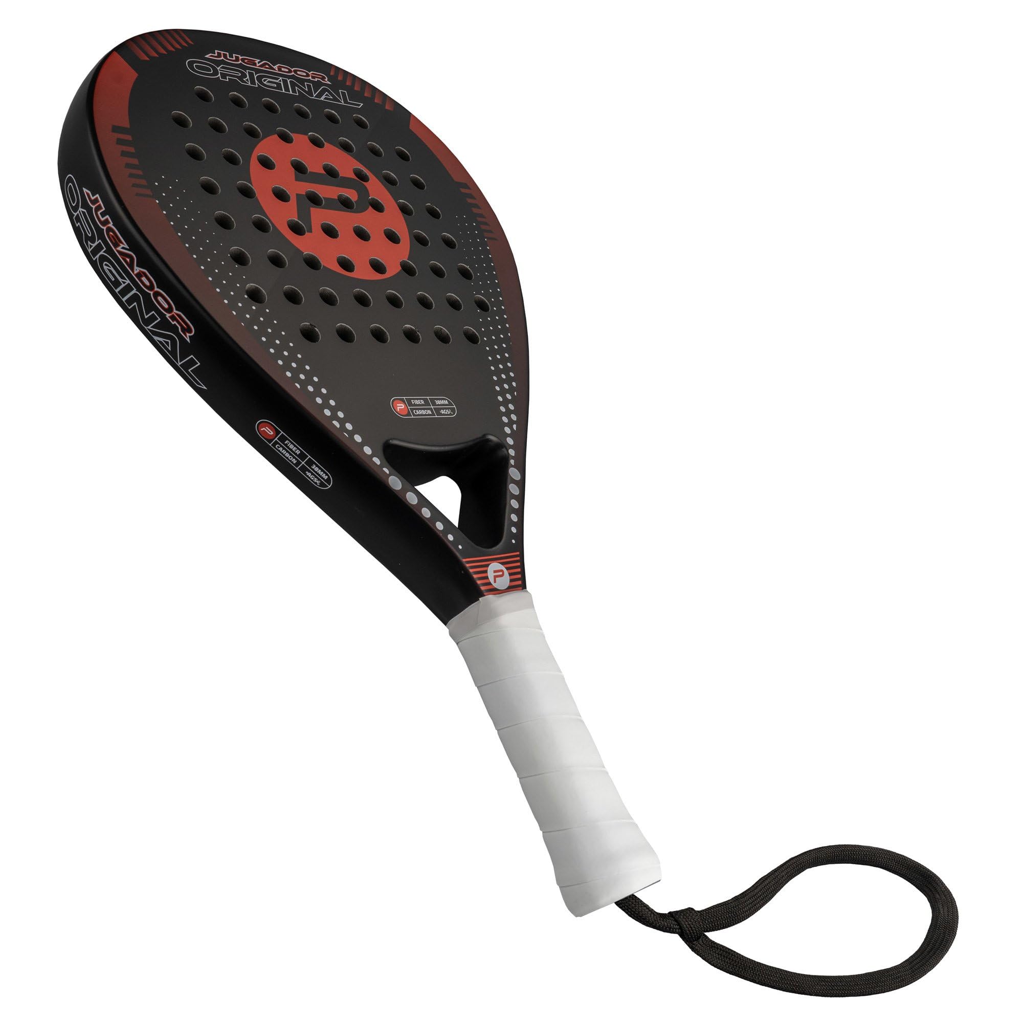Pure2Improve - Pala de pádel Deportiva - Pádel Multifuncional Ligero de Carbono y Fibra de Vidrio - Tenis/bádminton/Squash, Rojo/Negro, 60 cm