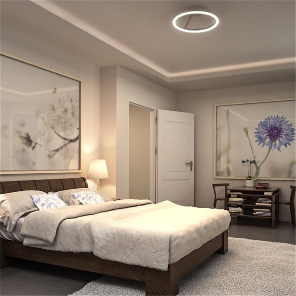 Zuben 20" Satin Nickel Modern LED Drum Ceiling Light