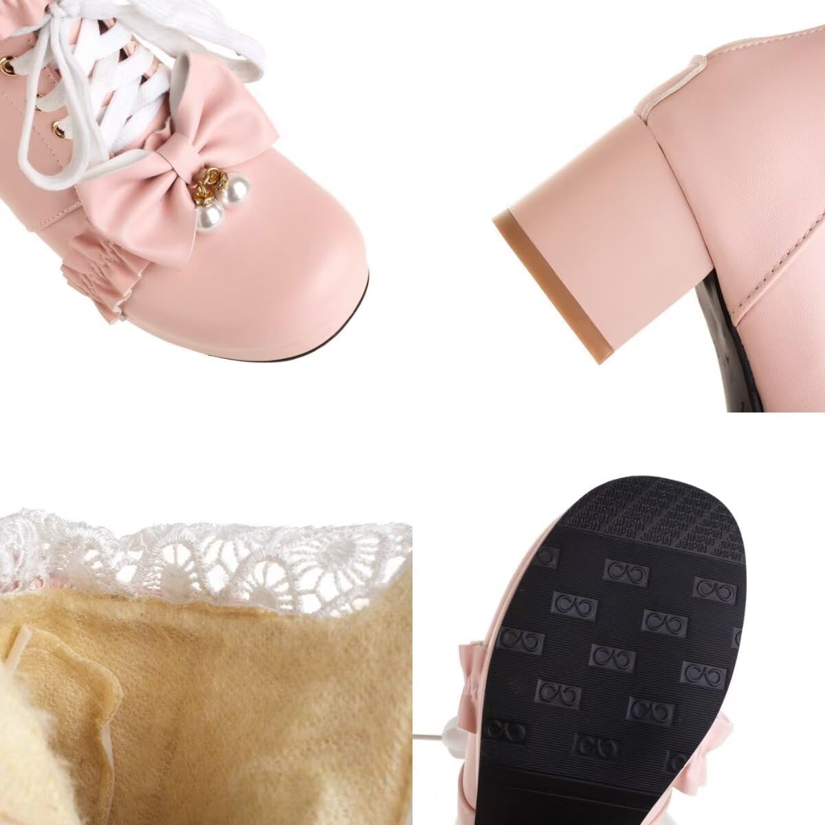 Goth Platform Boots Chunky High Heels Ankle Boots Lace Buckle Gothic Cosplay Booties Zipper Punk Shoes