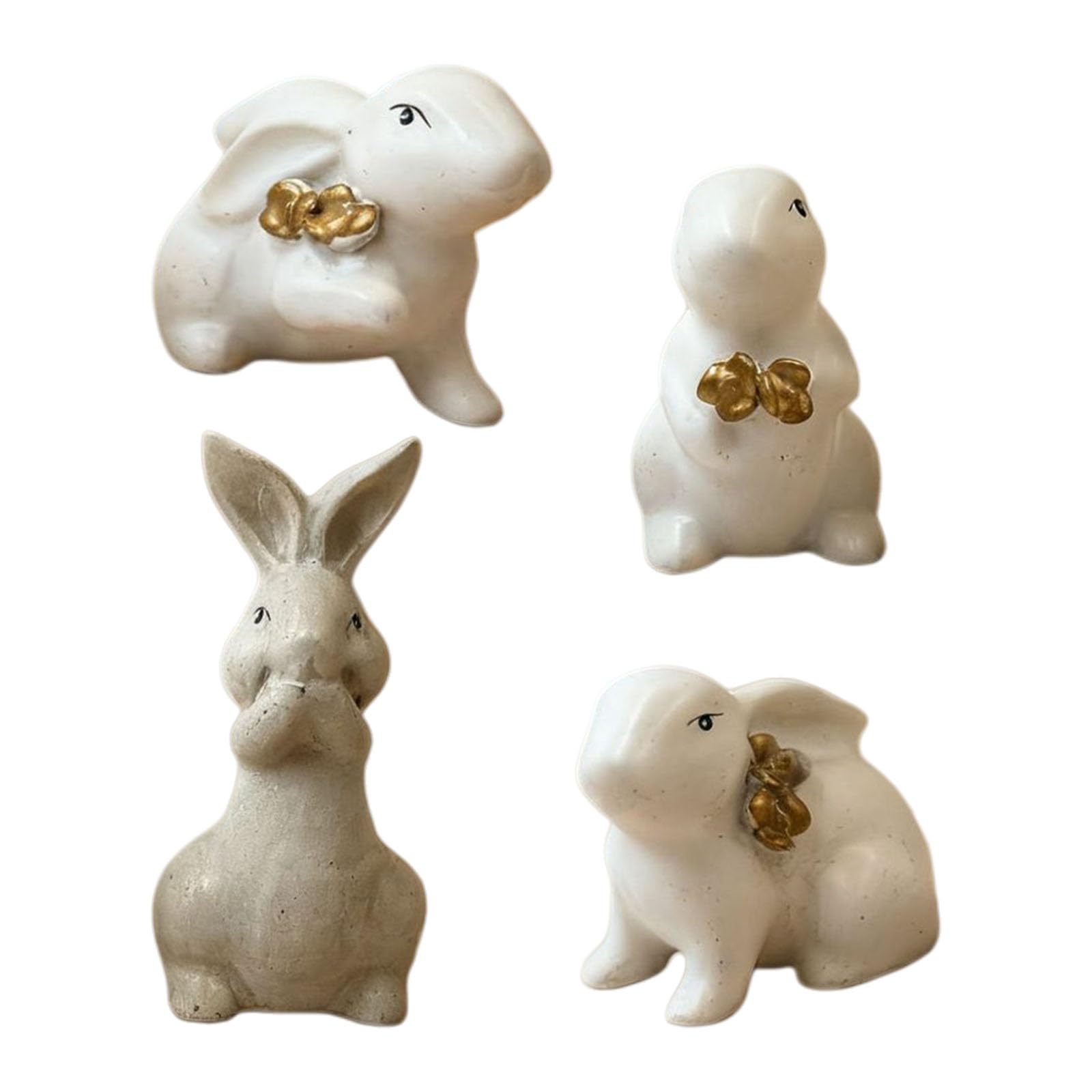 Figurine Conigli Sculture Statue Conigli Primaverili Figurine da Collezione Decorazione Pasquale per Interni Ornamento Decorativo Decorazioni pasquali per Interni