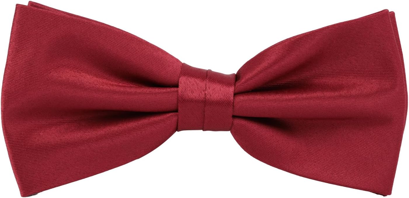 Bow Tie for Men 4PCS Pre-Tied Solid Color Bow Ties Tuxedo Cufflinks Lapel Pin Pocket Square for Wedding Luxurious Sparkle