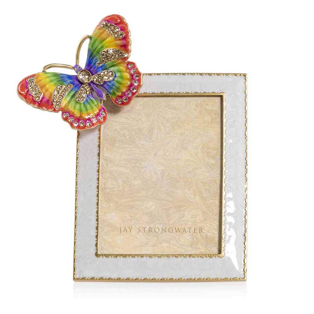 Jay Strongwater Nova Swarovski Rainbow Butterfly 3"x 4" Photo Picture Frame with Swarovski Crystals