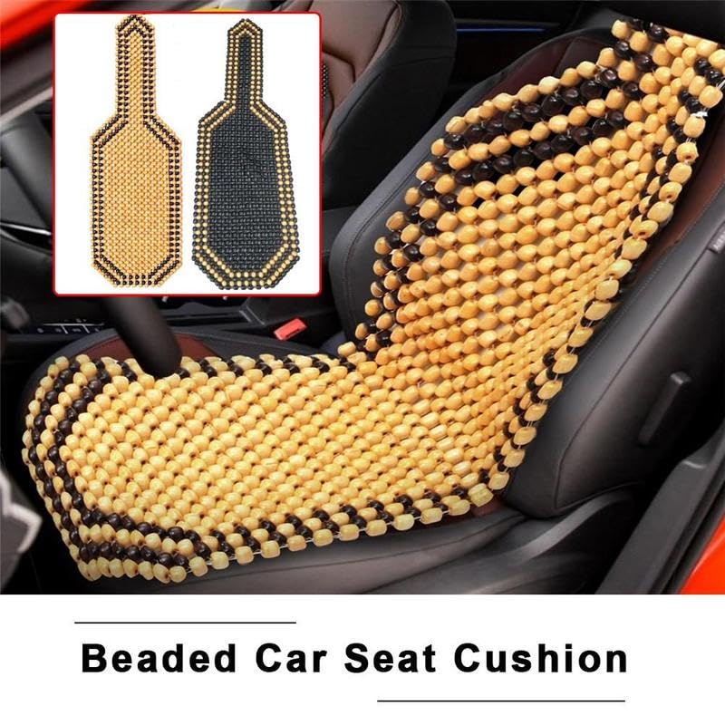 Cubreasientos de bolas de madera para evitar el calor en tu coche beige 3