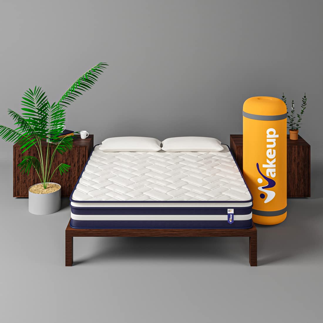 wakeup INDIA | Smart Tech Pillow Top Mattress | Pocket Spring with Softy Foam | 10 Years Warranty | Queen Size 75x60x10 Inch Mattress | Medium Firm